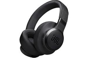 JBL Live 770 NC Cuffie Over-Ear Bluetooth Wireless, con Cancellazione Adattiva del Rumore, SmartAmbient, Personi-Fi 2.0, JBL Surround, Connessione Multipoint, fino a 65 Ore di Autonomia, Nero