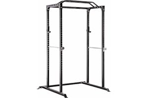 GYM MASTER GM1 Power Rack Squat Cage for Home Weight Lifting Training with Optional Dual Pulley Cable System