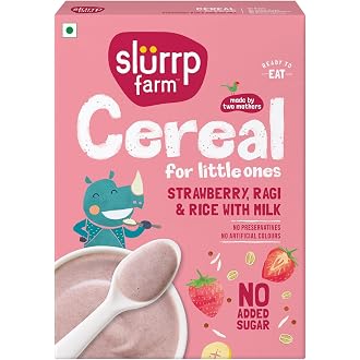 Slurrp Farm Cereal, Ragi, Rice and Strawberry with Milk...