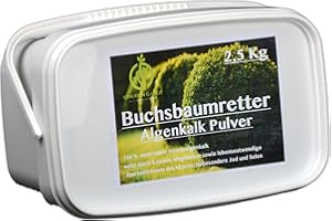 Stauden Gänge Algae Lime Powder 2.5 kg – in Bucket – Made from 100% Pure Seaweed – Regeneration of Boxwood in Boxwood Moths and Strengthens Resistance – Boxwood Fertiliser and Spray Agent