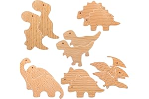 Auped 12PS Dinosauro a forma di pulsanti in legno, cassetti in legno, Dinosauro naturale a forma di legno Cabinet Buttons Pull Maniglie per Boho Mobilia, maniglie del petto, armadio da cucina