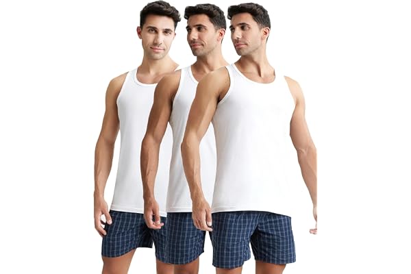 Jockey 8820 Men's Super Combed Cotton Round Neck Sleeveless Vest with Extended Length for Easy Tuck (Pack of 3)