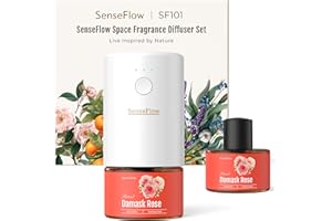 SenseFlow Difusor Aceites Esenciales Difusor de Aromas SF101 - Ultrasónico Sin Agua, 100 % Vegetal, Aromaterapia120 Días, para Hogar, Hotel y Estudio hasta 100 ㎡ - Rosa de Damasco