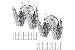 LONTOM 20 Pack Heavy Duty Garage Hooks, Garden Tool Storage Hooks, Metal Shed Hook, Tool Hook for Hanging, Wall Mount Anti-Slip Double Hooks for Warehouse, Garage, Sheds, Garden