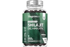 WEIGHTWORLD Shilajit Gummies - 120 Gominolas, 5000 mg de Shilajit Puro del Himalaya, Sabor Natural a Frambuesa y Arándano - Para 2 Meses, Con Potasio y Vitamina A, Veganas y Sin OGM