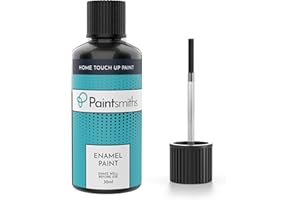 Paintsmiths Enamel Touch Up Paint – 30ml Enamel for Kitchen & Bathroom - Gloss Finish - Brush for Easy Application - Quick Drying - Chip & Scratch Repair for Radiators, Showers, Sinks (Black)