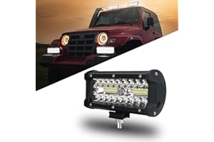 IYF LED Arbeitsscheinwerfer 12V - 60V, 7inch LED Scheinwerfer Traktor Offroad Zusatzscheinwerfer, 120W 4800LM 6000K IP67 Wasserdichte Arbeitslicht Light Bar für Trecker Bagger SUV, UTV, ATV, Boot(1 Stück)