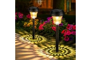 FOMYHEARD 2 Piezas Luces Solares LED Exterior Jardin, Luz Solar Exterior Jardin con Luz Cálida y 7 Colores RGB, Iluminación Luces Exterior Jardin Impermeable IP65 para Caminos, Decoración de Jardines