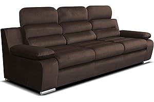 ROBIN INSPIRE ROBIN Amber Divano 3 Posti Con Funzione Letto Divano Per Il Soggiorno Sofa Per La Camera Da Letto Divano 238 x 96 x 95 cm Tessuto Kronos Marrone Scuro