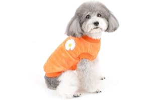 ZUNEA Jerséis para Perros Pequeños Ropa Invierno Cálido Abrigo Chaqueta Forro Polar Cachorros Suéter Suave Cómoda Suéter Terciopelo Ropa de Navidad para Mascotas Chihuahua Perros Niñas Naranja XXL