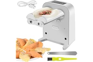 MaxEarn Automatyczna maszyna do pierogów, elektryczna maszynka do pierogów z łyżeczką i szczotką, ładowanie przez USB, 2 tryby pracy, do domu, kuchni, restauracji