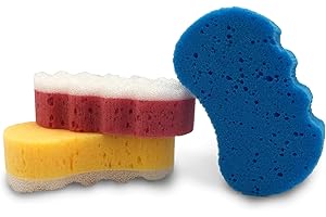 ‎RADAMI 3 x Massageschwamm Duschschwamm Badeschwamm Peeling Schwamm Körperpeeling Handform