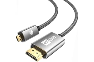 Silkland Kabel Micro HDMI to HDMI 3M, 4K@60Hz, Kabel Micro HDMI obsługuje Ethernet, 3D, HDR i ARC, Micro HDMI do HDMI kompatybilny z GoPro Hero 9/8/7/6/5, Raspberry Pi 5/4, Kamera A6300 A6400