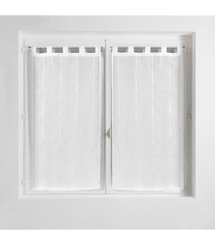 TOPICK Scheibengardinen 2er Set – Moderne Bistro-Küchenvorhänge 90x90 Cm, Blickdicht & Thermoisolierend – Ideal Für Küche, Wohnzimmer, Schlafzimmer