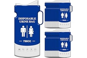 SPORGO Lot de 24 sacs à urine jetables 750 ml : sacs à urine pour les déplacements avec poignée, sac de toilette d'urgence, toilettes d'urgence pour voiture, sacs portables pour le camping, la randonnée, les