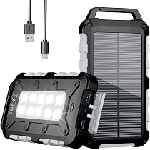 Powerbank Solar 26800mAh Con Panel USB C Y Linterna - Impermeable, PD 15W, Ideal Para Camping Y Viajes