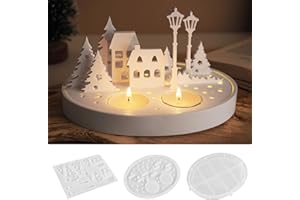 ‎NEXORIA Silikonformen Gießformen Häuser, Silikonform Haus Silikonform Frühling Baum Gipsformen Siliko nform Häuschen Silikon Kerzenhalter Baum Giessformen Silikon Frühling (A)