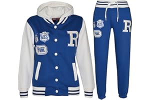 A2Z 4 Kids® Unisex Bambini Ragazze Ragazzi Con Cappuccio Baseball Con Tuta Felpa Con Cappuccio Bottom Set Joggers Nuova Etá 7 8 9 10 11 12 13 Anni