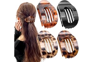 Tumurup Pince à Cheveux Plate – 4 PcsPince Cheveux Plate, Léger & Anti-Dérapant, Hair Clip pour Cheveux Épais & Fins, Élégantes Hair Clip pour Tous les Jours, Sport, Conduite