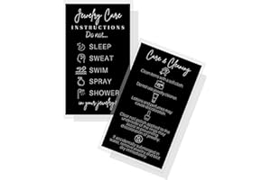 YEEGFEY Paparazzi Cleaning and Care Cards | Jewelry Display Background | 50 Pk | Business Card Stock 2 x 3.5 inches