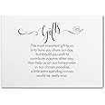 50 x Wedding Gift Poem Card, honeymoon pot money present gift wish. DIY Wedding Invitation Gift List (pack of 50)