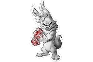 ‎STICKER-DEALER MMA Bunny Aufkleber Sticker Hase Kampfsport Boxen K1 Kickboxen Thai ca. 13x7 cm Karate Kämpfer Sport