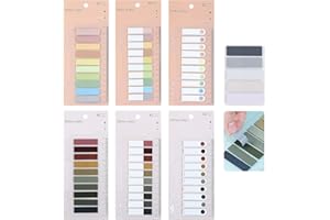 Giloty 1300 Pezzi Segnapagina Adesiv, 7 Stili Piccolo Trasparenti Segnalibri Adesivi, Indice Linguette Adesive con Righello, Schede Indice Appiccicose Post Segnapagina per Marcatura delle Pagine