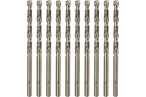QUARKZMAN 10pz Punte da Trapano Jobber Cobalto 3,9mm / 0,154" Acciaio ad Alta Velocità HSS M35 Utensile Punta Elicoidale per Acciaio Inossidabile Rame Legno Plastica e Altri Materiali Duri