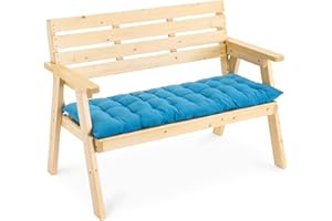 JEMIDI Bench Cushion Seat Pad - Long Padding with Ties For Indoor Benches, Bay Window, Pallet Furniture - Tufted Cotton with 4cm Polyester Filling