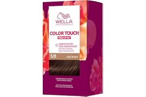 Wella Professionals Color Touch demi-permanente per capelli senza ammoniaca, tintura per capelli fino al 50% di copertura dei capelli grigi - Kit di attacco con maschera per capelli - 5/0 Brown chiaro