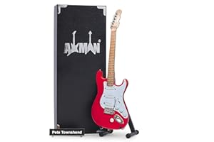 AXMAN Pete Townshend (The Who) Miniature Guitar Replica - Music Gifts - Handmade Ornamental 1/4 Scale - Includes a Display Box, Name Tag and Miniature Guitar Stand