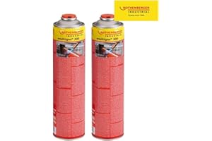 ROTHENBERGER Industrial Multigas 300 Gas Kartusche,600 ml,338g,Anschluss: 7/16“ EU,Norm EN 417 selbstverschließend,2 Stück