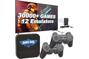 LNCBOC Wireless Retro Game Console, 3D Game Stick TV 4K High Definition HDMI Output, Plug and Play Video Game Built in 30000+ Games, 12 Emulators with Dual 2.4G Wireless Controllers