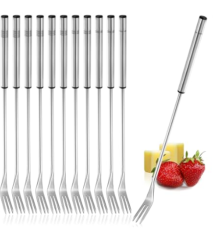 Set De 4 Fourchettes à Fondue STAUB - Acier Inoxydable Court, Argent