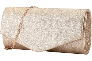 Copbopwn Abendtasche Clutch für Frauen Glitter Envelope Handtasche mit Abnehmbarem Kettenriemen Clutch-Taschen Elegante Crossbody-Taschen für Frauen Bridal Prom Party Hochzeit