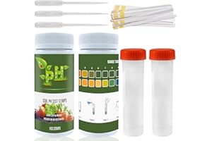EDITBAR Boden-pH-Tester, Testkit 100 Teststreifen (Bereich 3–9),Säure-Test-Messgerät,Geeignet für Gärten, Zimmer- und Außenpflanzen, Rasenflächen, Bauernhöfe, Gemüse, Obstbäume, Blumen, Terrassen, Kompost