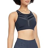 QUEENIEKE Women's Medium Support Strappy Back Energy Sport Bra Cotton Feel Back Pocket