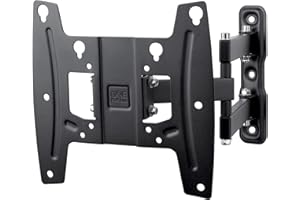 One For All Full Motion TV Bracket – Swivel (180°) Tilt (15°) Wall Mount – Screen size 19-43 Inch - For All types of TVs – Max Weight 30kgs – VESA 75x75 to 200x200 - WM4251, Black