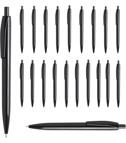 Essential Arts Penne a sfera con inchiostro nero e blu, colori assortiti, confezione da 100 penne biro a punta media con impugnatura comoda, per ufficio, scuola e lavoro