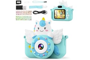 TIATUA Kinderkamera, 1080P Kamera Kinder mit 2.0”-Bildschirm & 32GB SD-Karte, Selfie Digitalkamera & Fotoapparat Kinder, Weihnachts Geburtstagsgeschenke, Spielzeug für 3-12 Jahre Mädchen Jungen