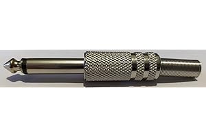 ZAMBELLI CONNETTORE JACK MONO DRITTO MASCHIO 6,3/6,35 MM A SALDARE, INTERAMENTE IN METALLO