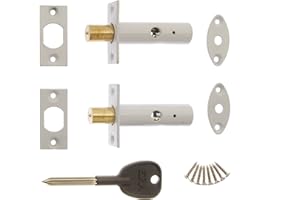ERA 838-13 Door Security Bolt with 1 Key - White (2 Pieces)