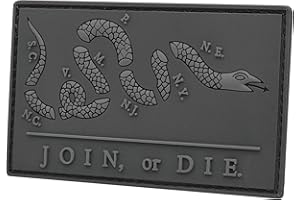 2AFTER1 Blackout Join or Die PVC Snake Benjamin Franklin American Revolution War Morale Tactical Rubber Patch