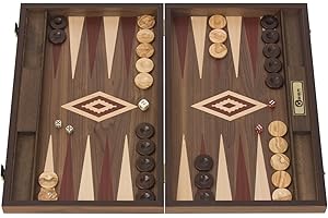 Uber Games Red Uber Walnut Premium Quality Backgammon Set - (48cm x 60cm x 4xm when open)