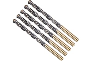 METALLIXITY Drill Bit (7mm) 5Pcs, 4341 High-Speed Steel Straight Shank 118° Black and Gold Finish for Copper Aluminum Wood Plastic Medium Hard Metal