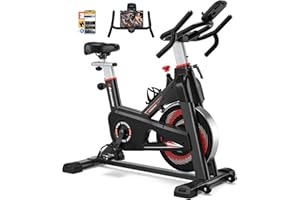 Advamsoler Exercise Bike for Home Gym Use, Indoor Cycling Spin Bike with App LCD Display & Tablet Holder, Quiet Stationary Bike for Fitness Cardio Workout