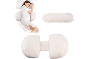 UENNM Cojín de Embarazo, Almohada de Embarazo, Almohada de Embarazo, Almohada de Doble cuña de algodón, Almohada de Apoyo para el Cuerpo, Abdomen, Espalda