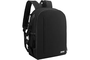 Cwatcun Kamerarucksack Wasserbeständig Fotorucksack Professioneller Kameratasche für spiegellose SLR DSLR, kompatibel für Sony Canon Nikon Kamera und Objektivstativ Zubehör (2.0 klein, Schwarz)