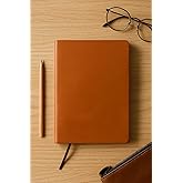 Fark Tanıtım &Ccedil;izgisiz Not Defteri, Taba Termo Deri Kapaklı Defter, 128 Yaprak A5 Defter, Ofis ve Kırtasiye (14cm x 21 cm) (Ta