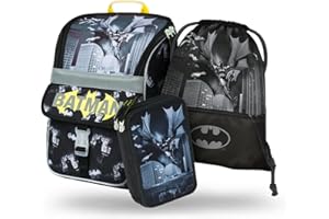 Baagl Schulranzen Jungen Mädchen Set 3 Teilig, Zippy Schultasche für 1. Klasse, Grundschule Ranzen Tornister mit Brustgurt, Ergonomischer Schulrucksack (Planeten)